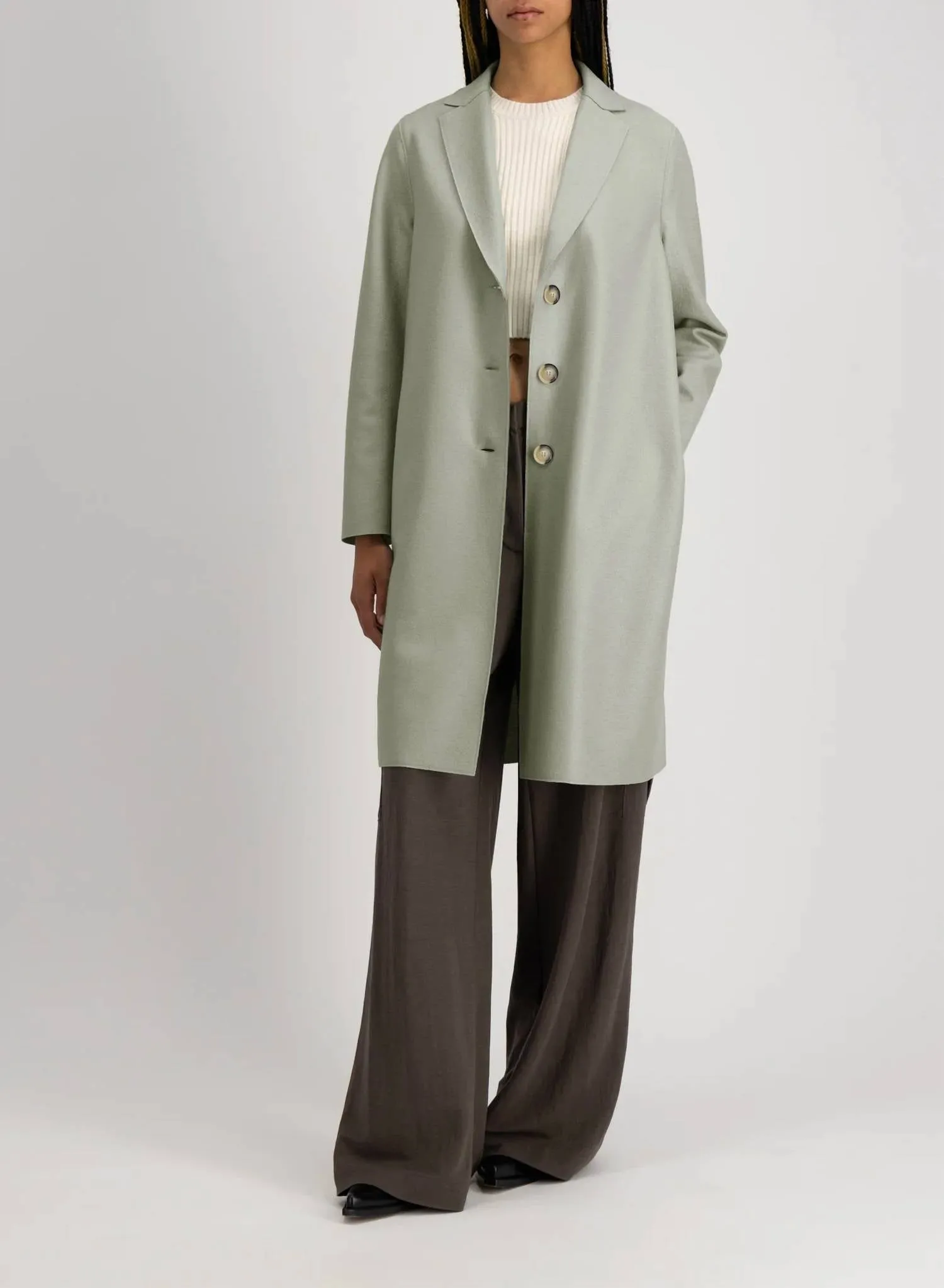 Harris Wharf - Light Pressed Wool Overcoat