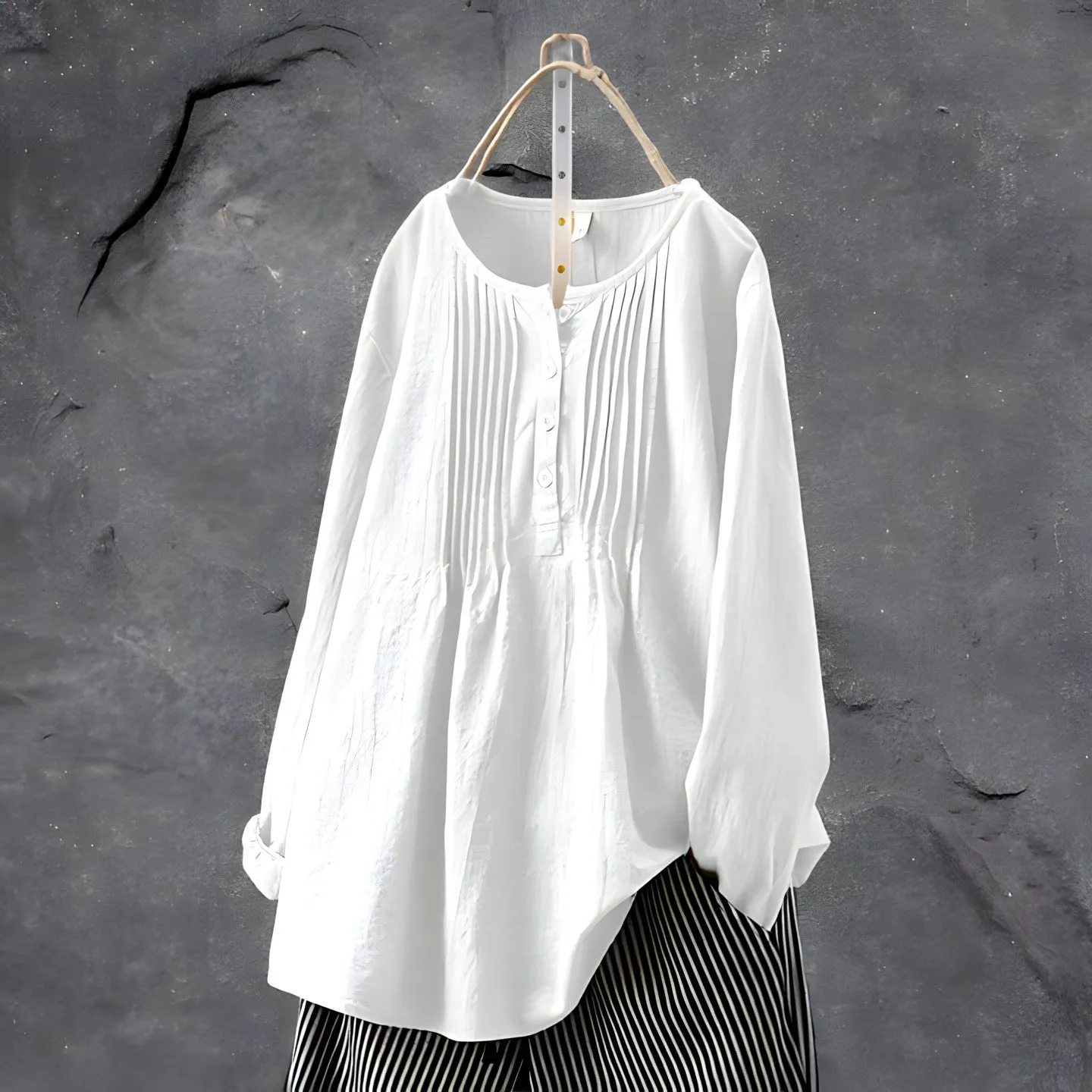 Imogen – Pleated Button Blouse