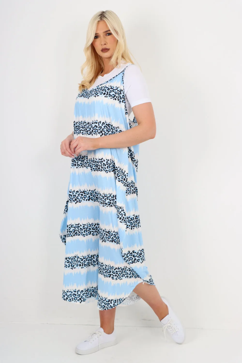 italian animal print deep v neck jumpsuit