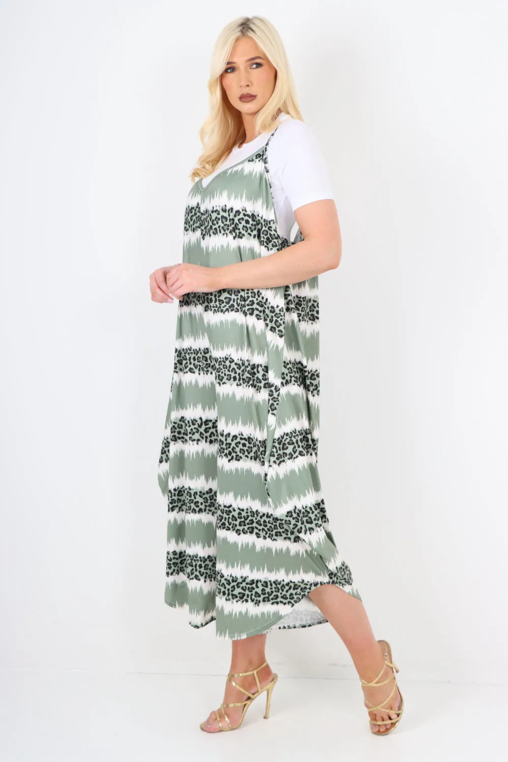 italian animal print deep v neck jumpsuit