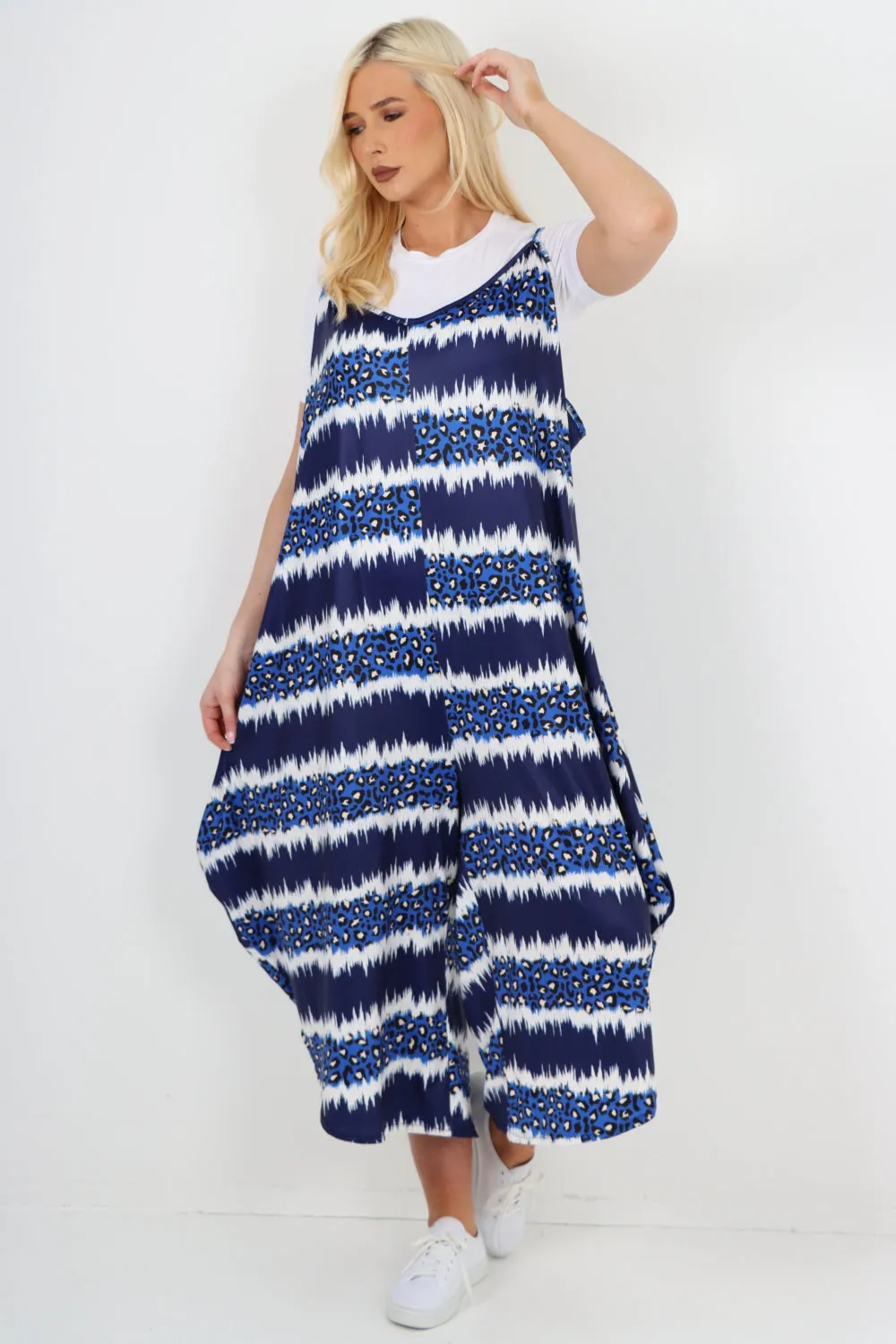 italian animal print deep v neck jumpsuit