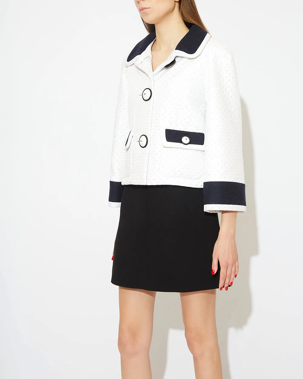 Jacket in white and dark blue