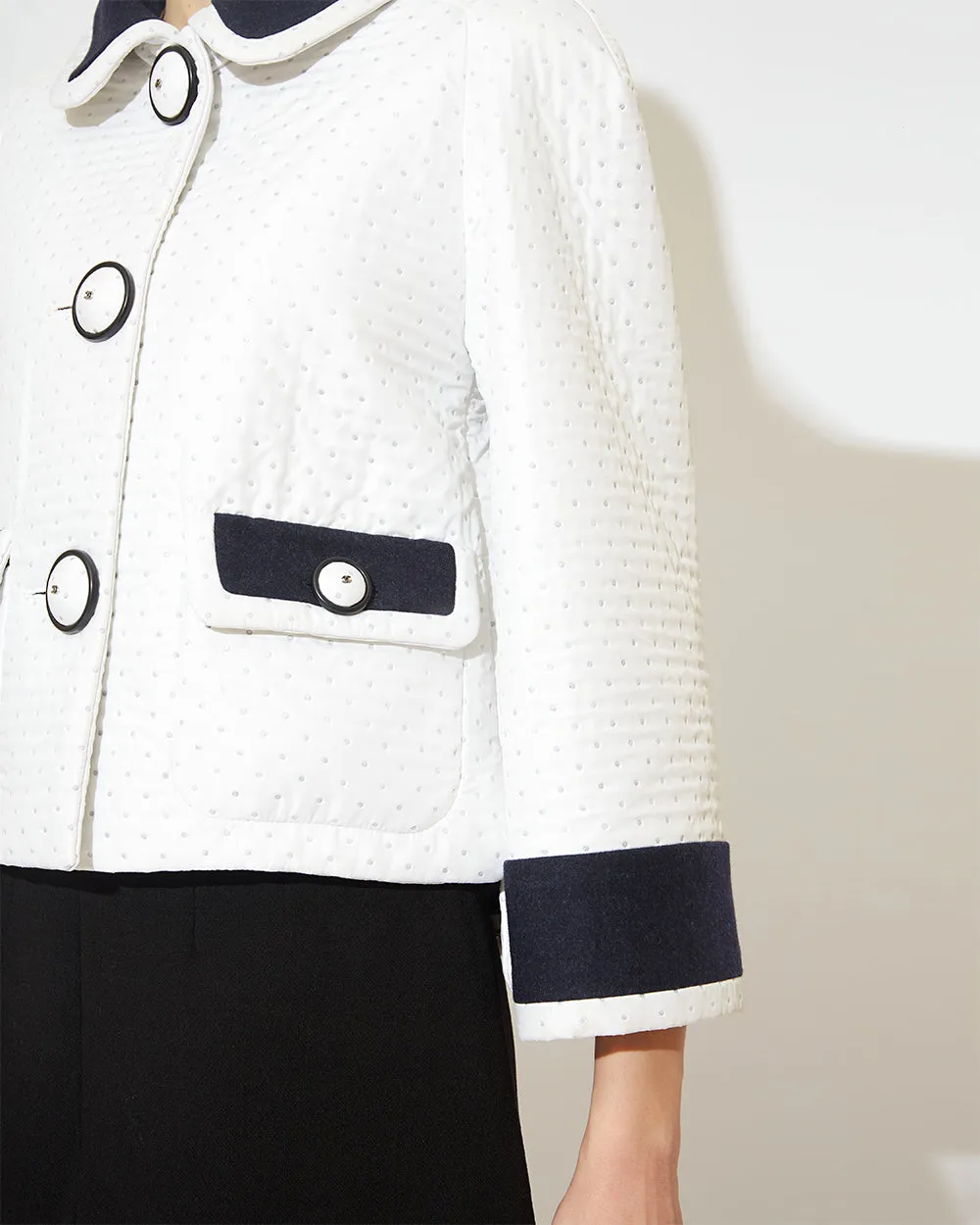 Jacket in white and dark blue