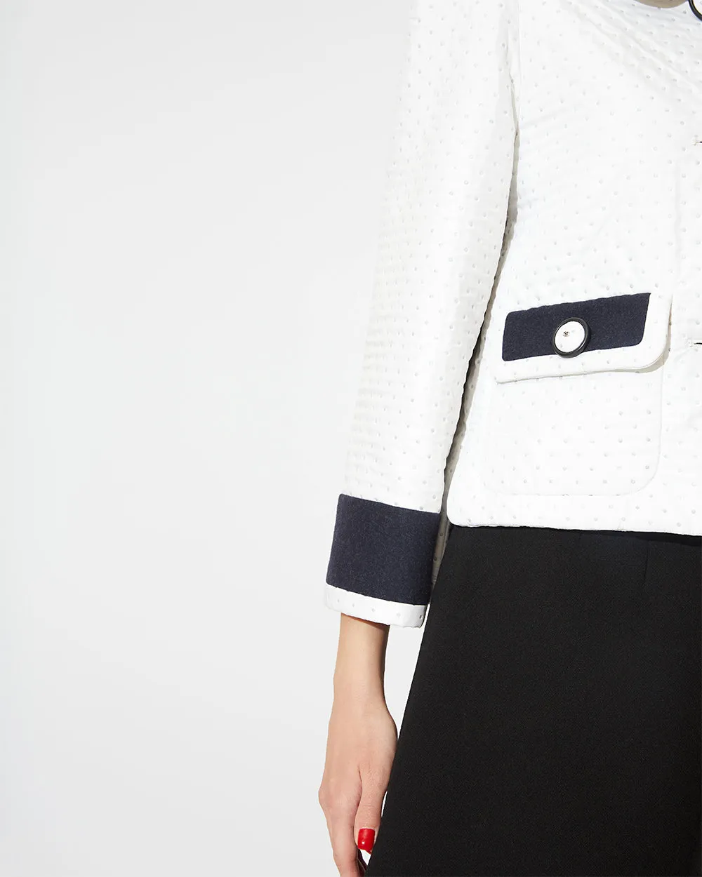 Jacket in white and dark blue