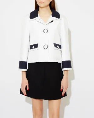 Jacket in white and dark blue