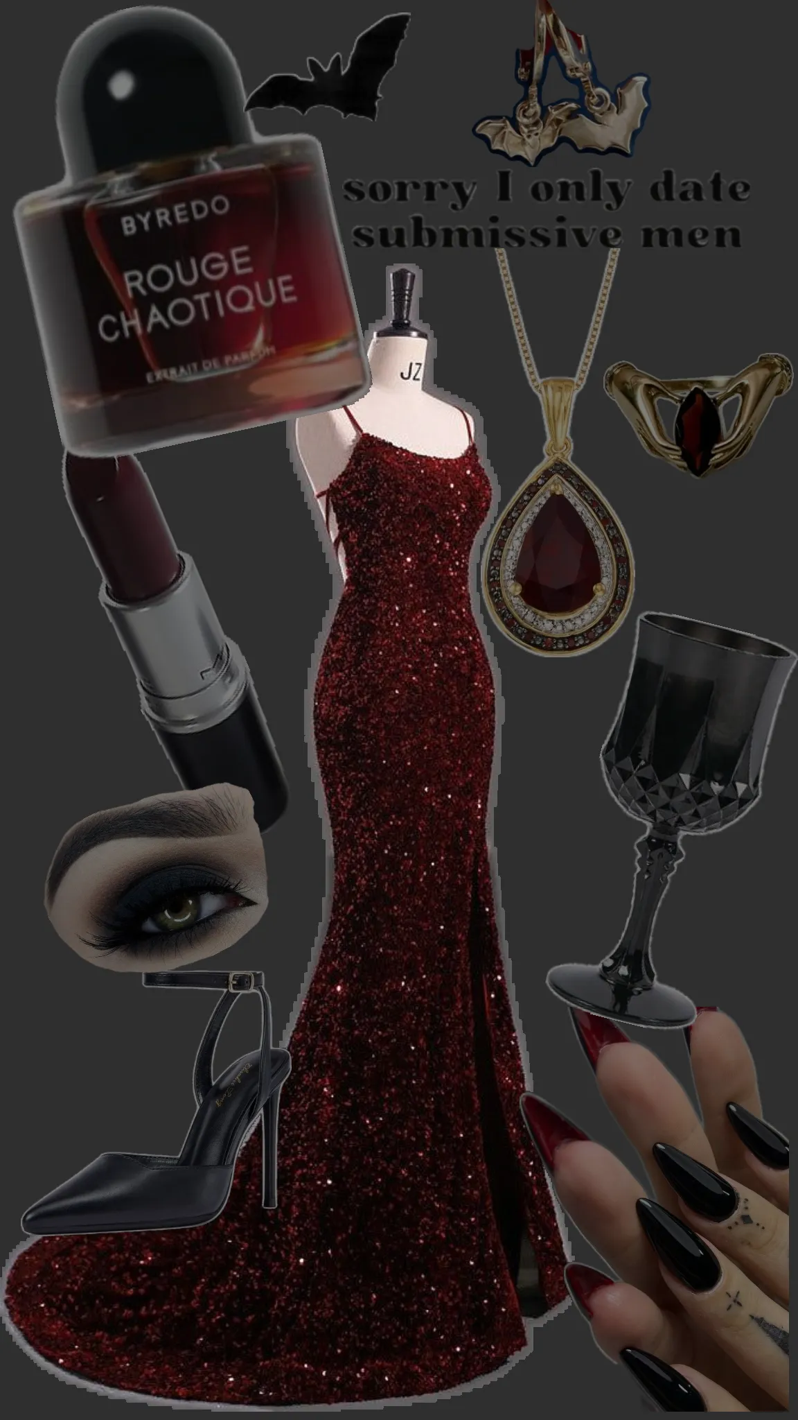 JazzHer Elegant Mermaid Spaghetti Straps Burgundy Sequin Backless Long Prom Dresses Party Dress (PRE-ORDER)