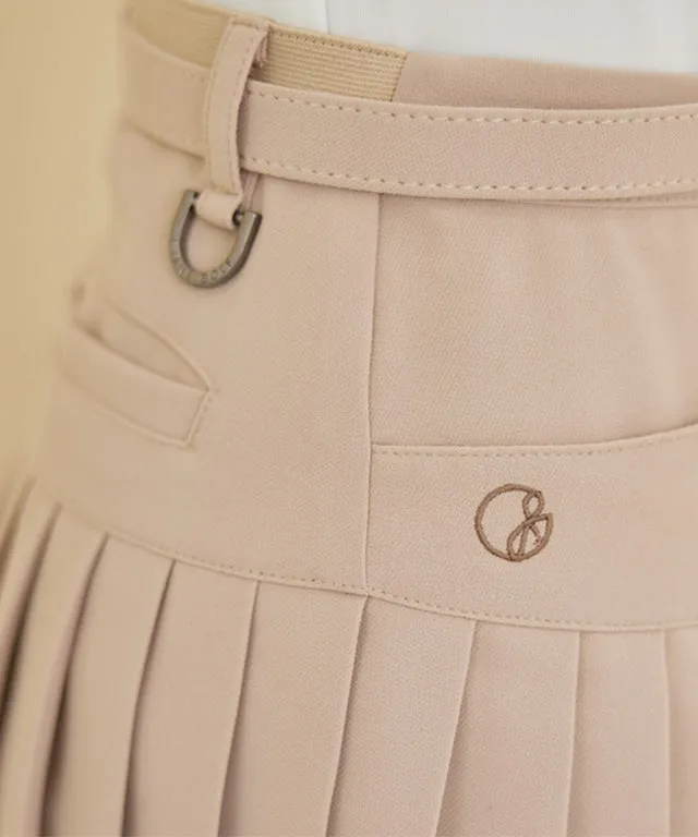 J.Jane Belt Pleated Skirt (Beige)