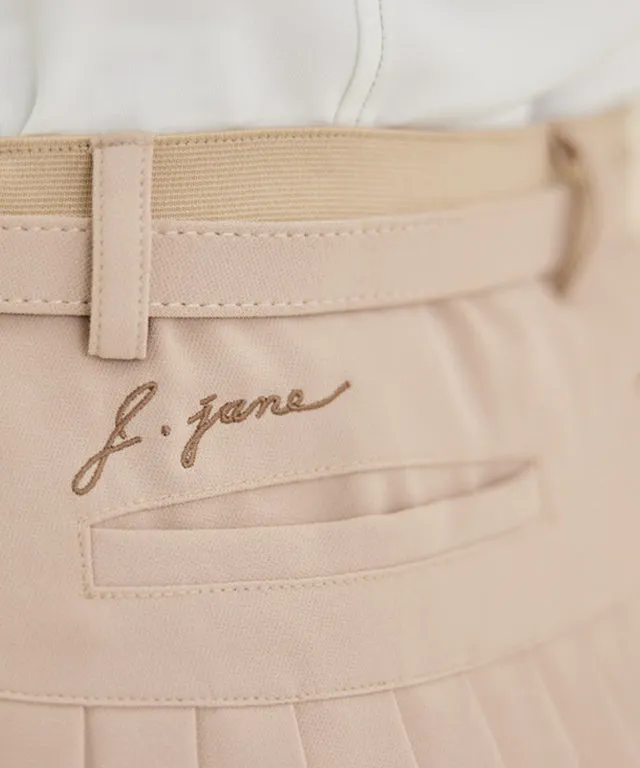 J.Jane Belt Pleated Skirt (Beige)