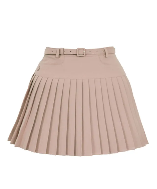 J.Jane Belt Pleated Skirt (Beige)