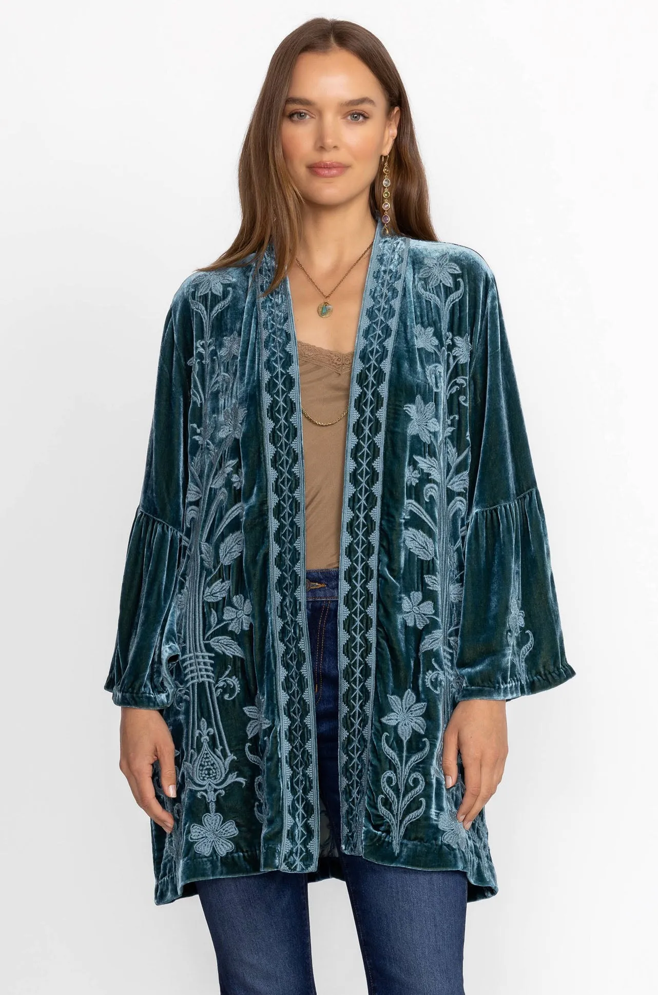 Johnny Was - Velvet Ruffle Sleeve Kimono - Talithia