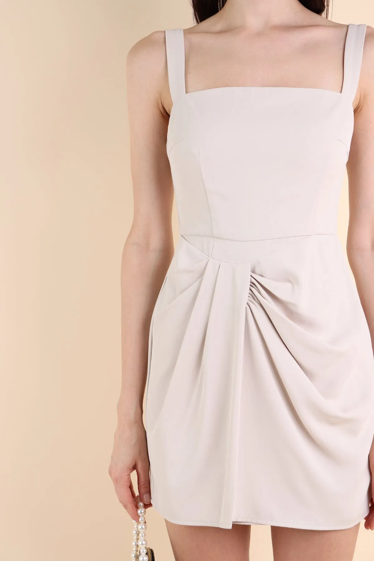 JOSIE ROMPER DRESS IN GREIGE