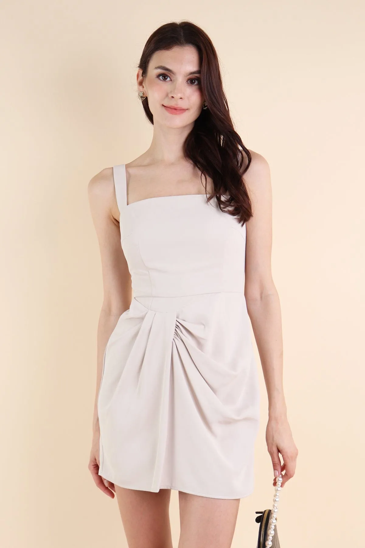 JOSIE ROMPER DRESS IN GREIGE