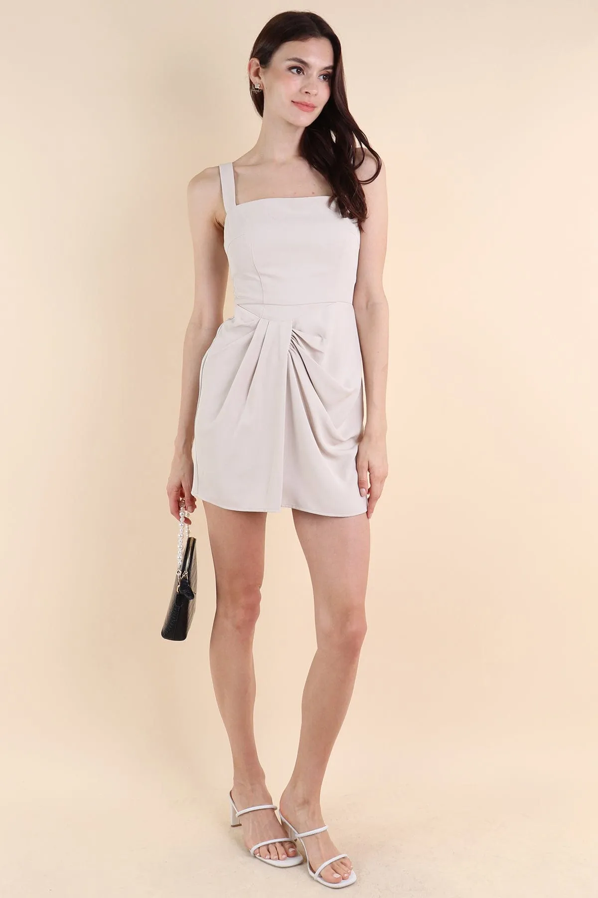 JOSIE ROMPER DRESS IN GREIGE
