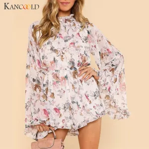 KANCOOLD Jumpsuit Women Summer Holiday Sleeveless Striped Playsuits High Waisted Summer Chiffon Beach jumpsuit sexy 2019JAN4