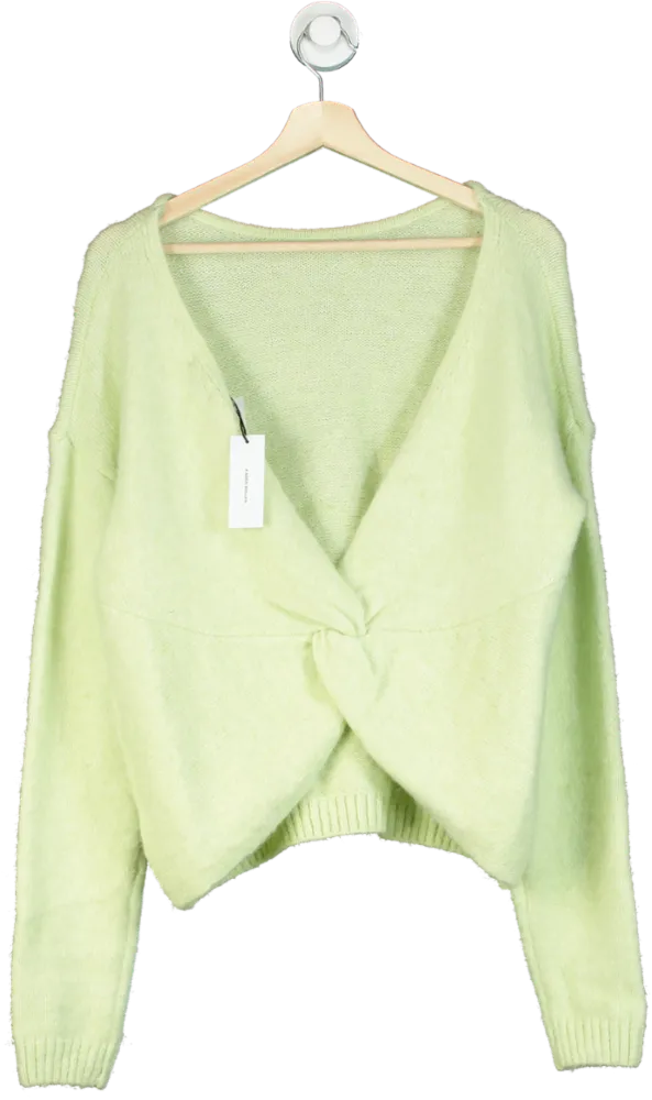 Karen Millen Soft Green Wool Blend Twist back Jumper UK XS