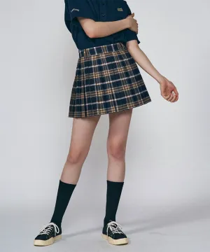 LENUCU Signature Tartan Check Skirt - Navy