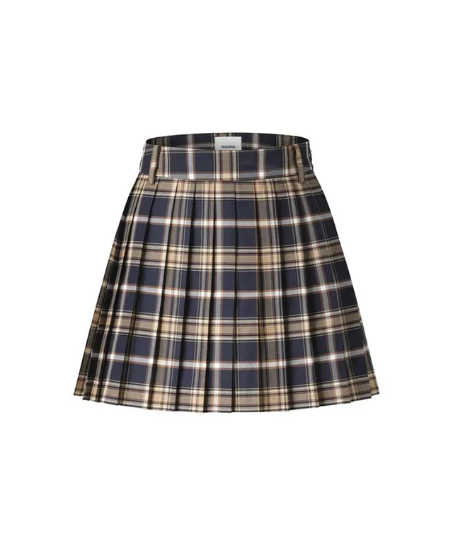 LENUCU Signature Tartan Check Skirt - Navy