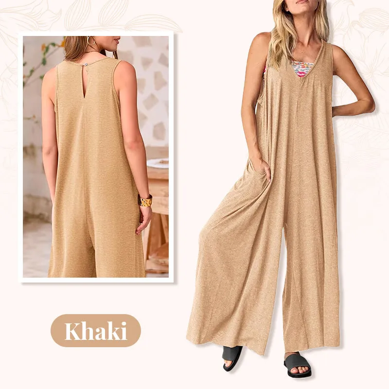 Liora™ | Sleeveless V-Neck Wide-Leg Jumpsuit