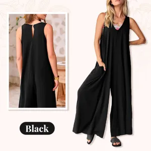 Liora™ | Sleeveless V-Neck Wide-Leg Jumpsuit