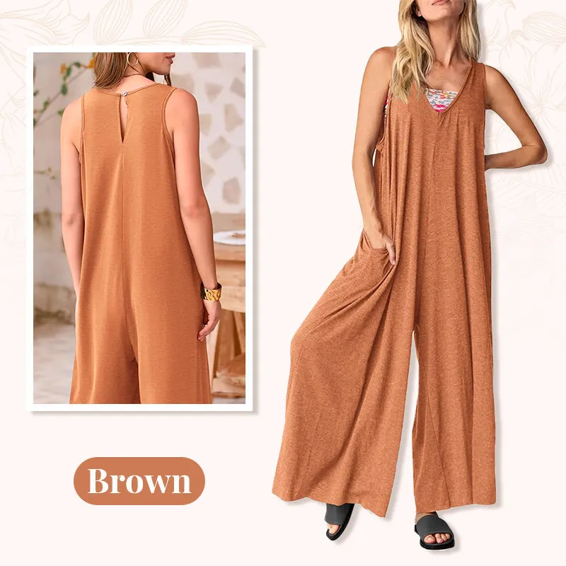 Liora™ | Sleeveless V-Neck Wide-Leg Jumpsuit