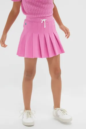 Little Girls Stretch Mesh A-Line Tennis Printed Skirt