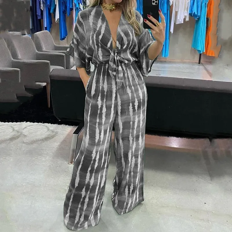 LIYONG V Neck Jumpsuit For Women