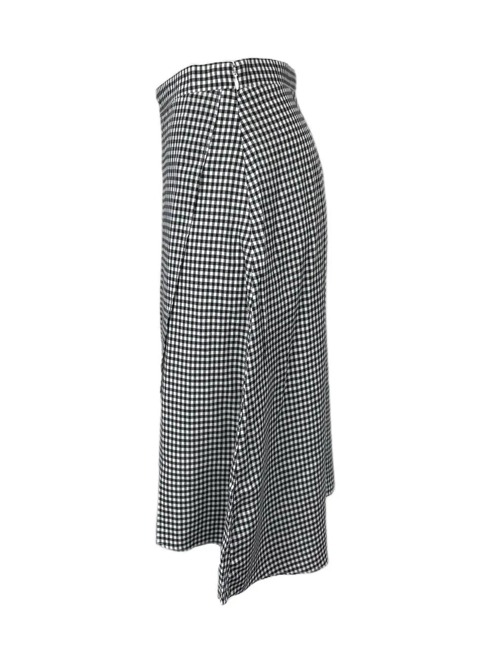 LOFT Women's Black and White Plaid Midi Skirt NWT