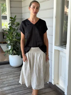 lola skirt - natural linen