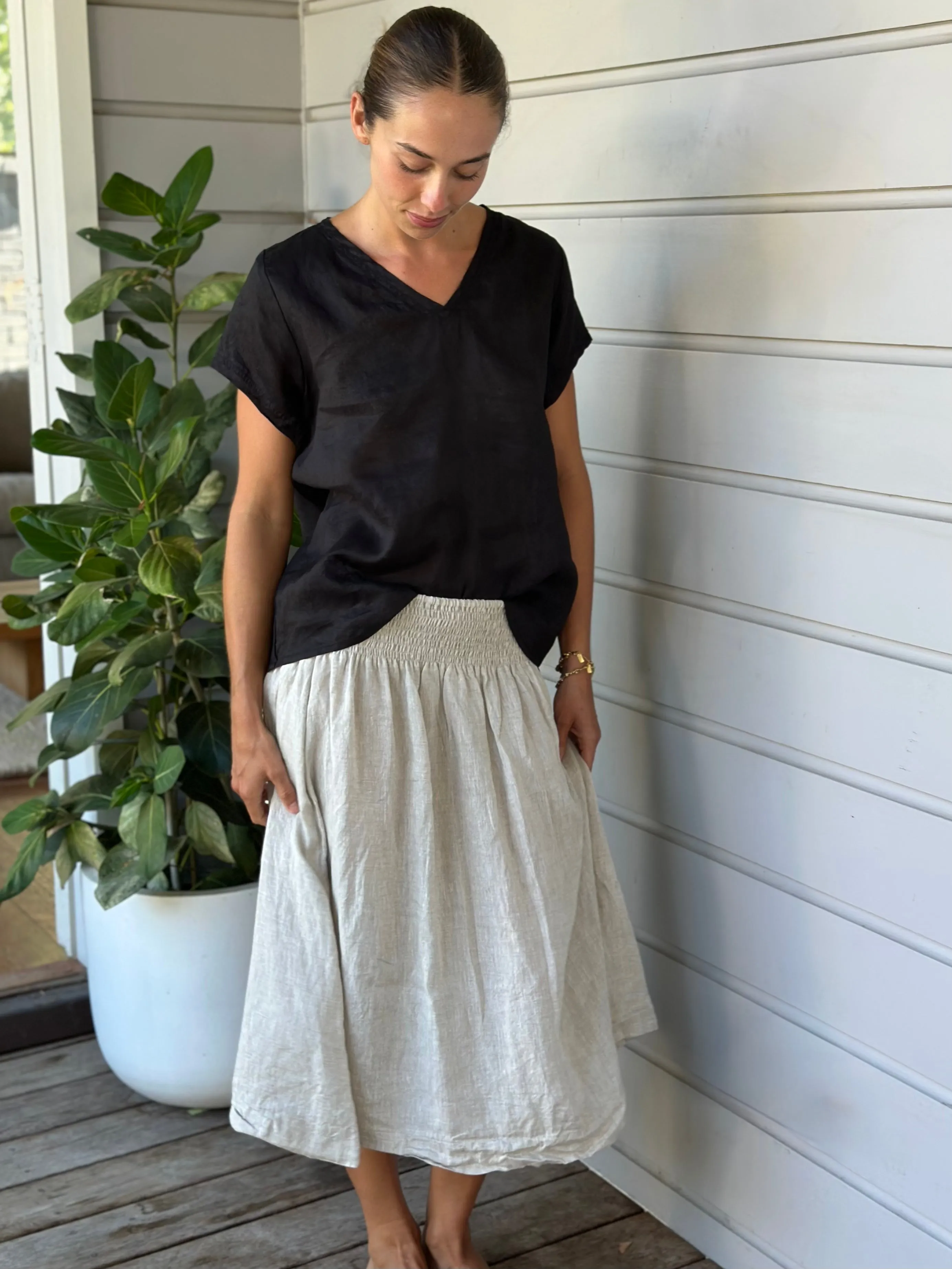 lola skirt - natural linen