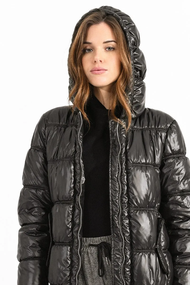 LONG HOODED DOWN JACKET