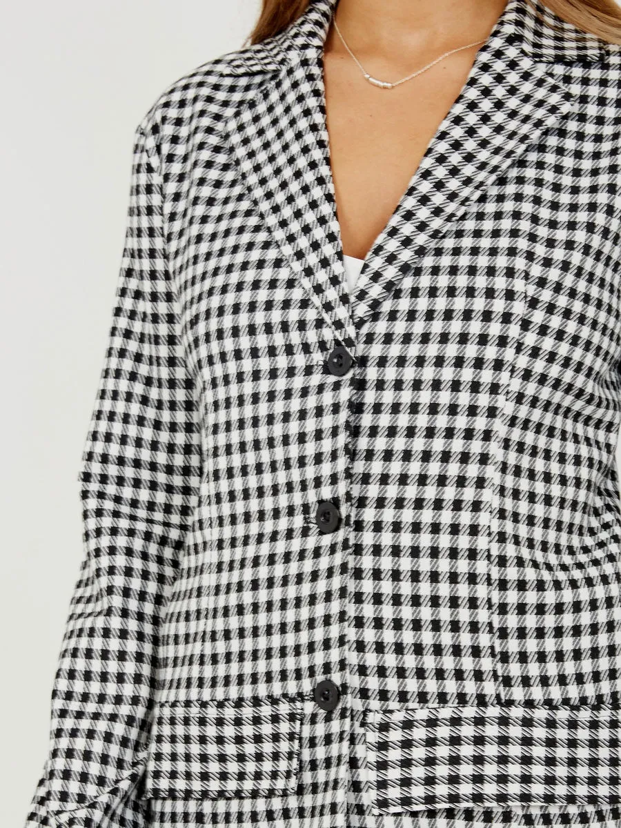 Longline Checked Blazer