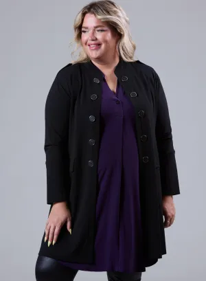 Magna Open Blazer With Button Details Black