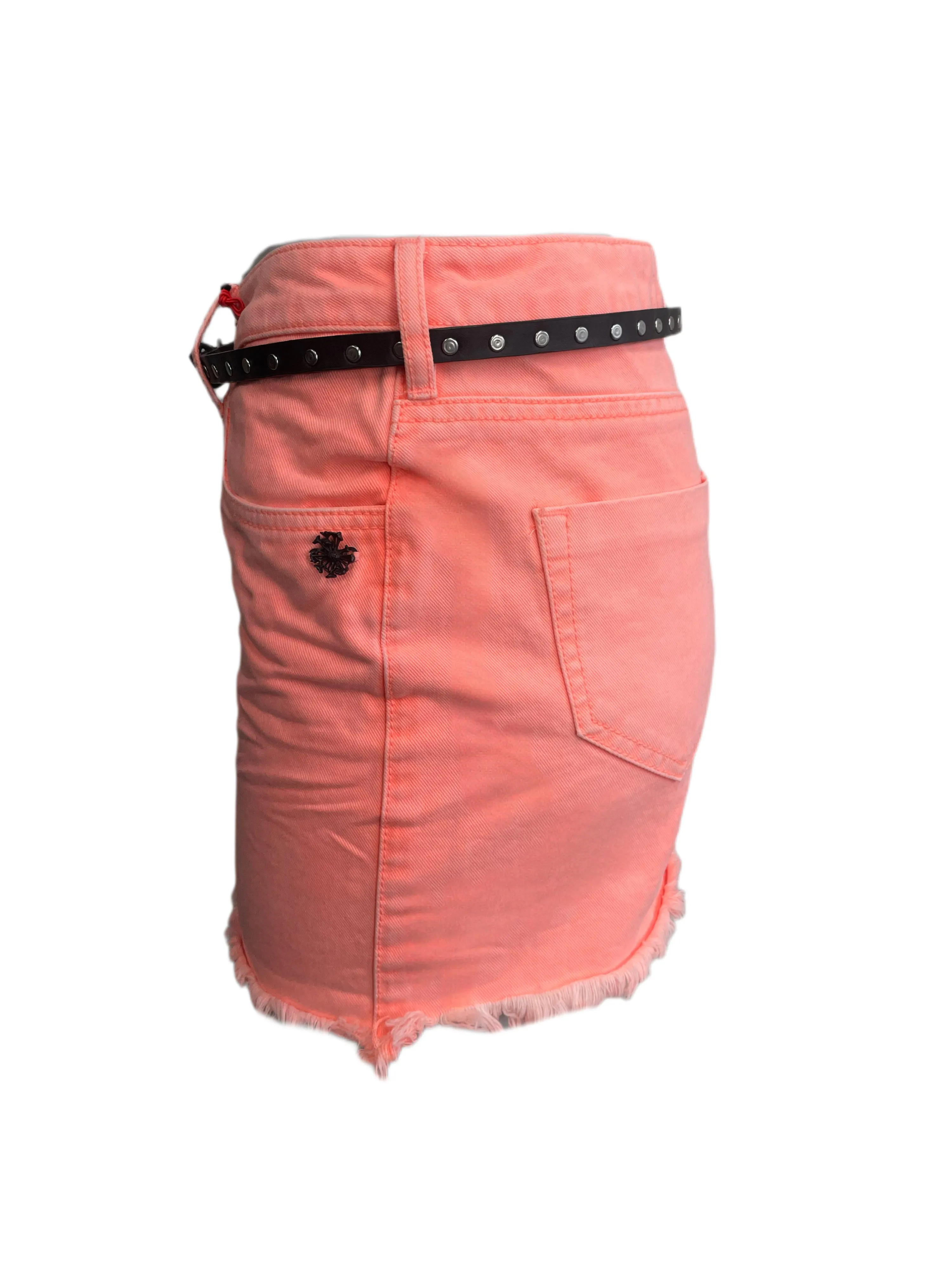 Maison Scotch Women's Pink Two-Way Belt Skirt #714 26 NWT