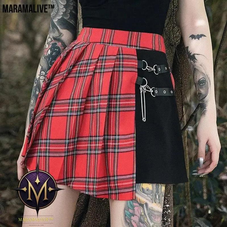Maramalive™ Gothic Pleated Short Skirt Skirt Women