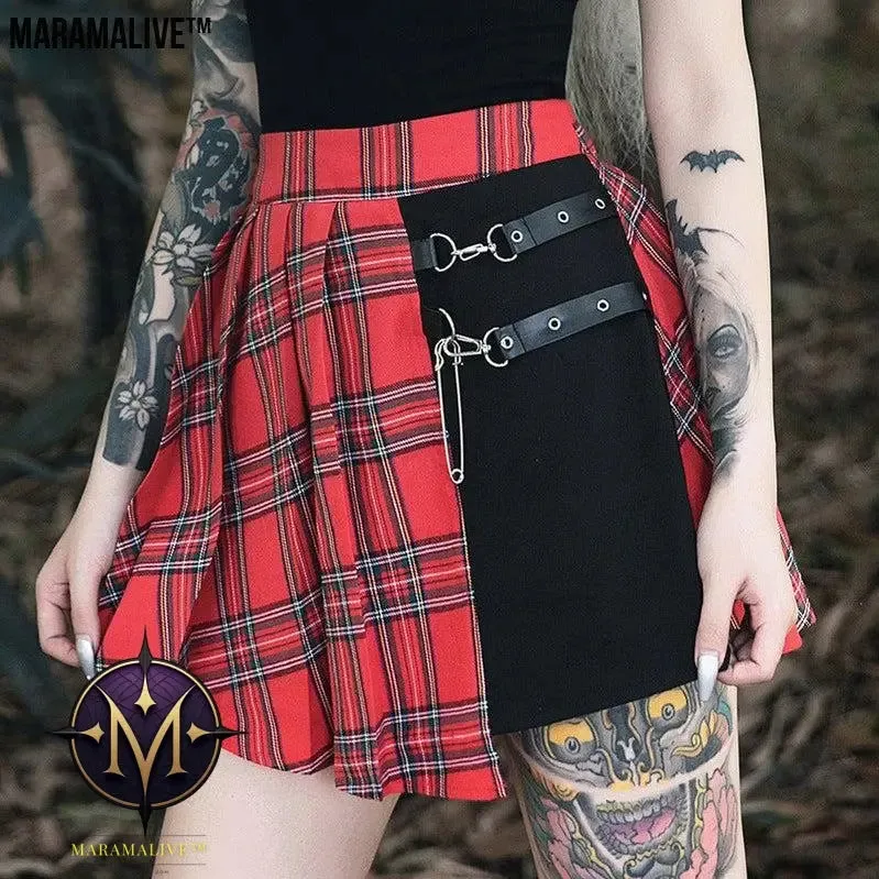 Maramalive™ Gothic Pleated Short Skirt Skirt Women