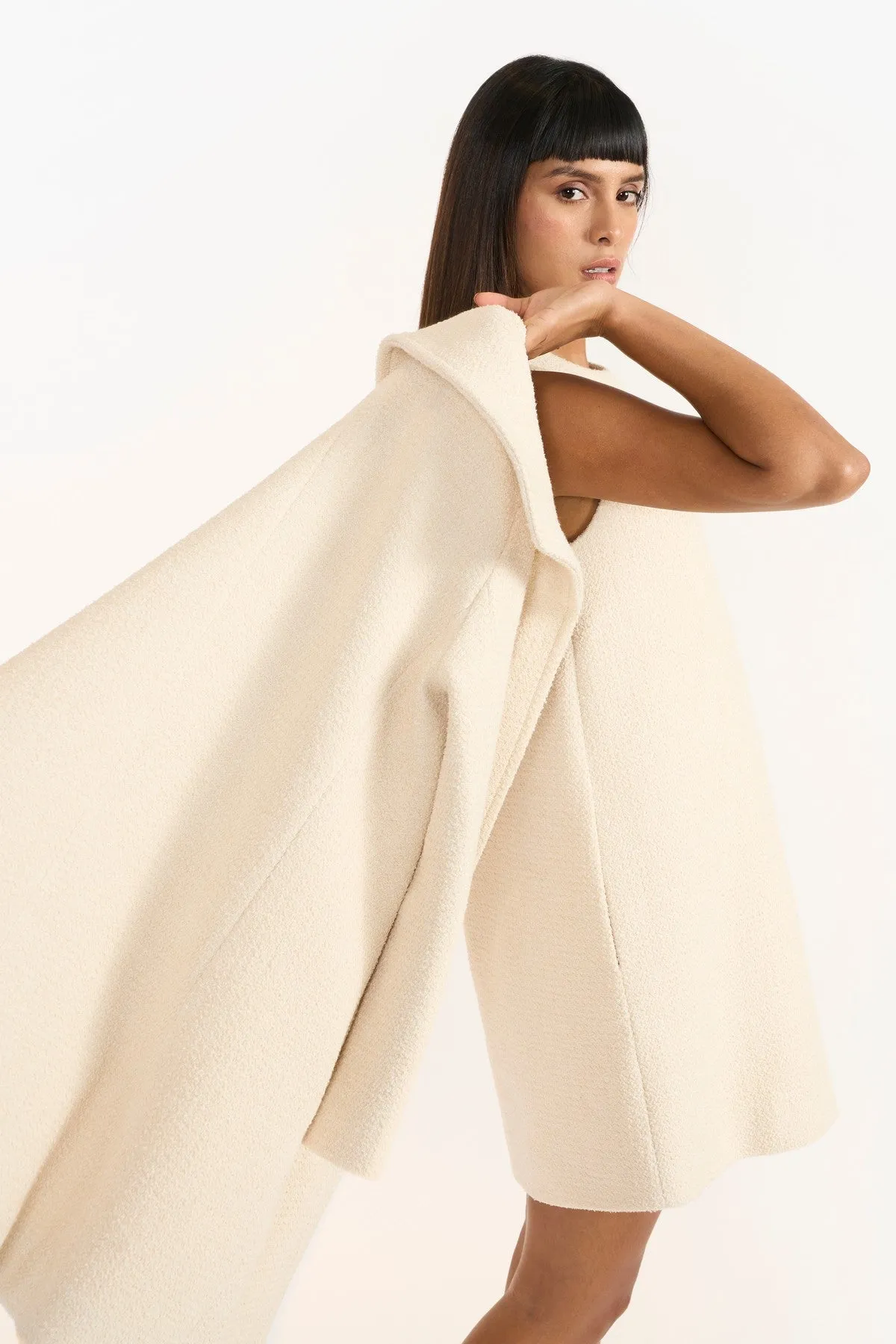 MARIE IVORY WOMEN WOOLLEN LONG COAT