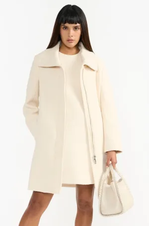 MARIE IVORY WOMEN WOOLLEN LONG COAT