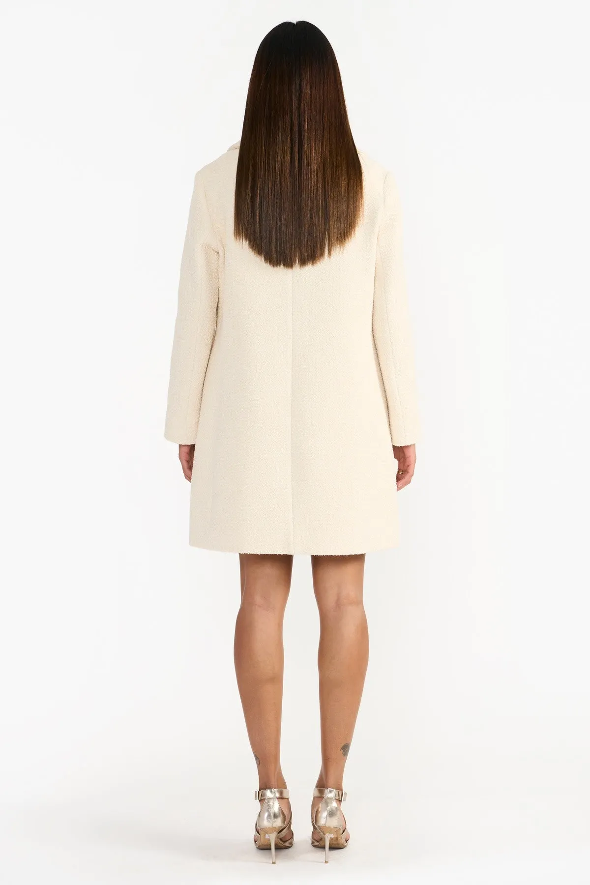 MARIE IVORY WOMEN WOOLLEN LONG COAT