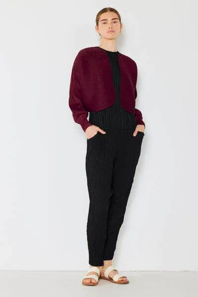 Marina West Swim Rib Pleated Puff Sleeve Bolero Cardigan