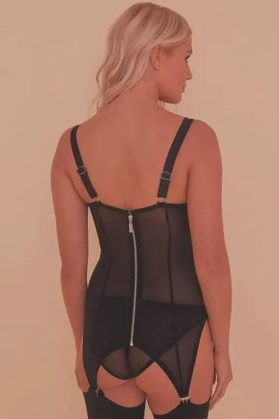 Marnie Retro Girdle Dress - Black -