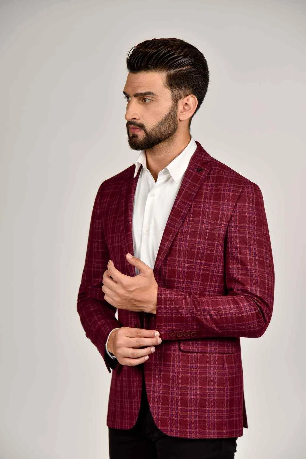 Maroon Tweed Blazer