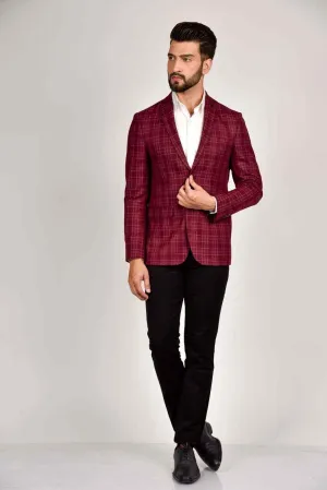 Maroon Tweed Blazer