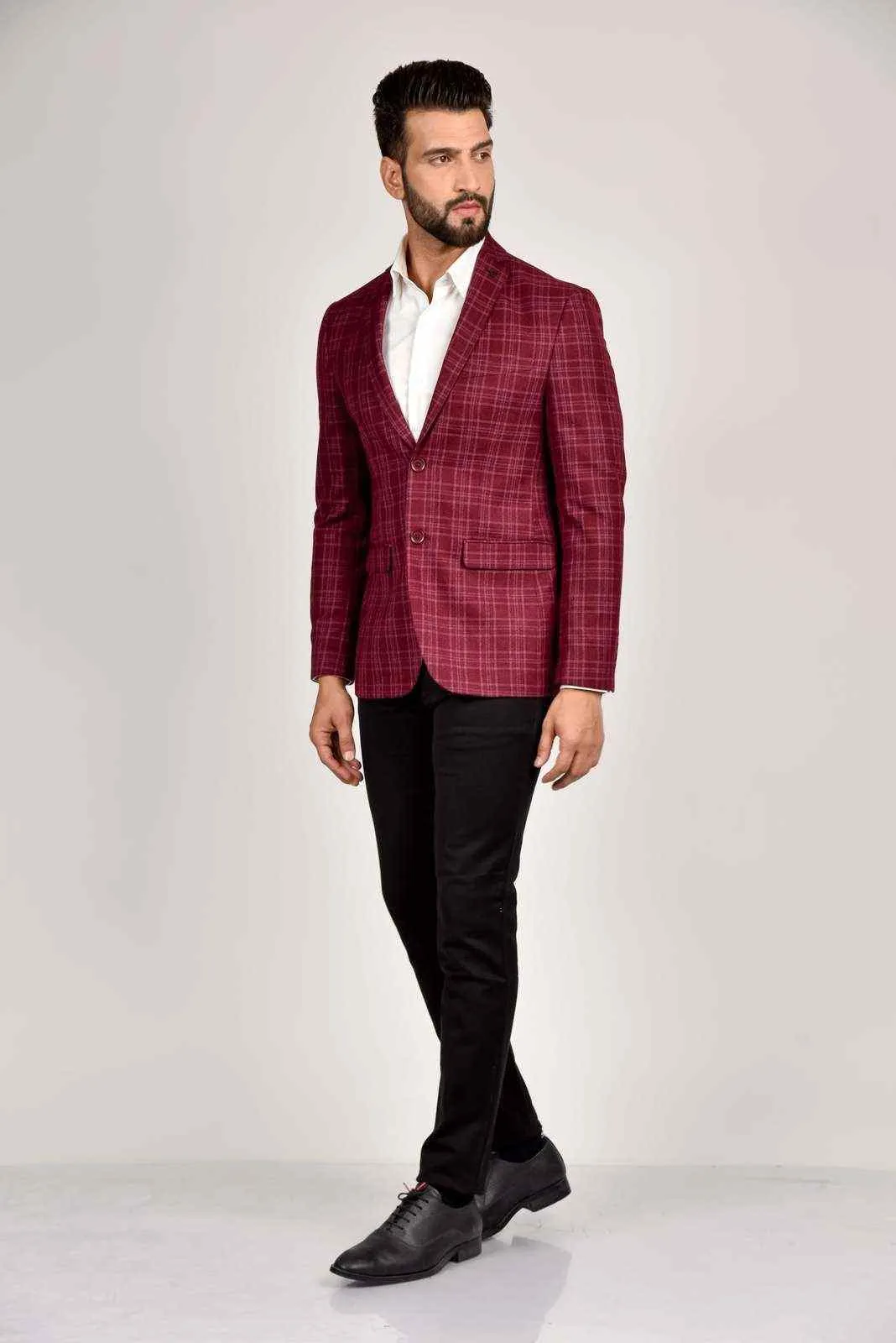 Maroon Tweed Blazer