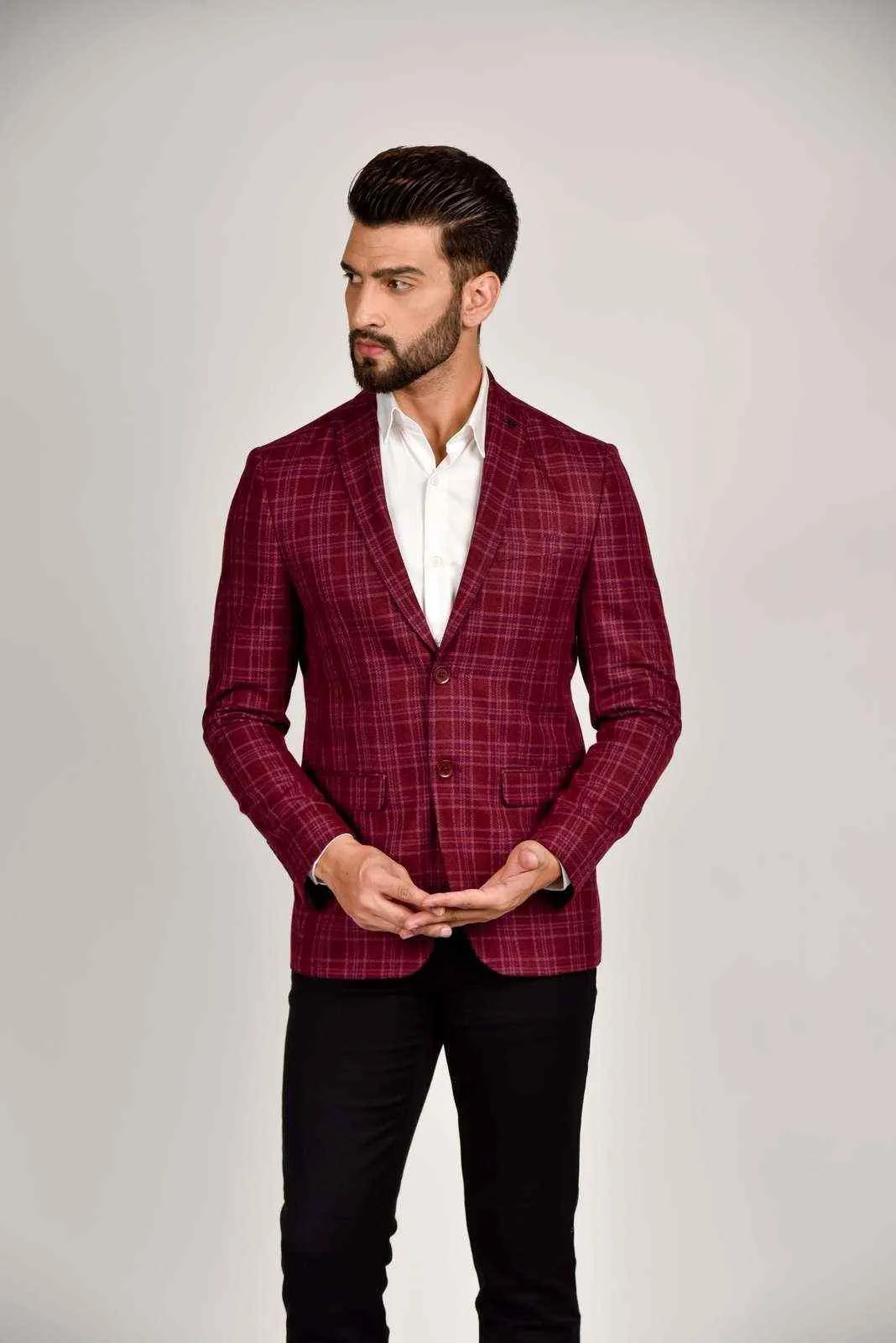 Maroon Tweed Blazer