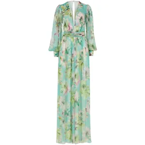 Martina V Neck Long Sleeve Regular Waist Slim Wide Leg Jumpsuit