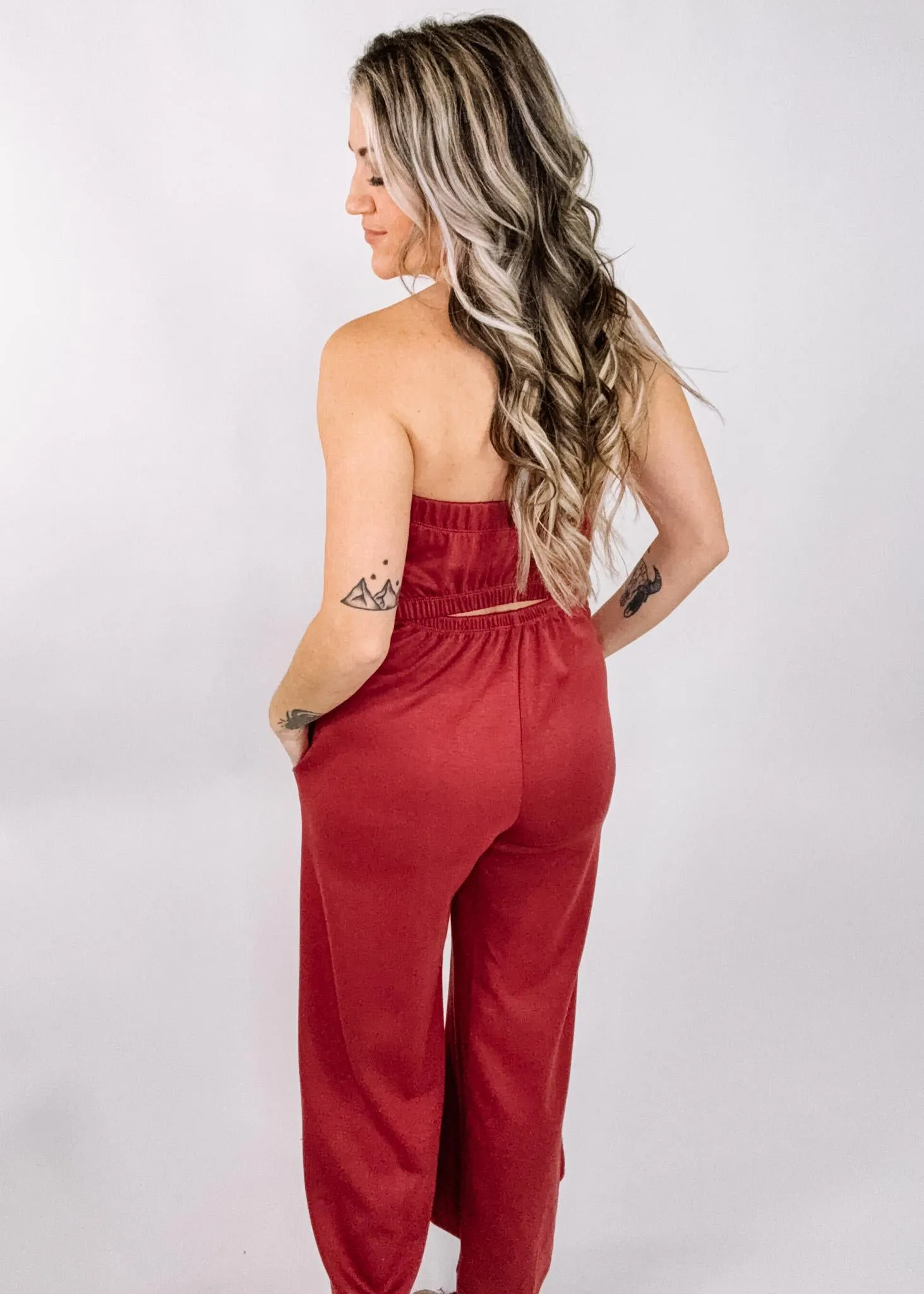 Masala Flared Strapless Jumpsuit