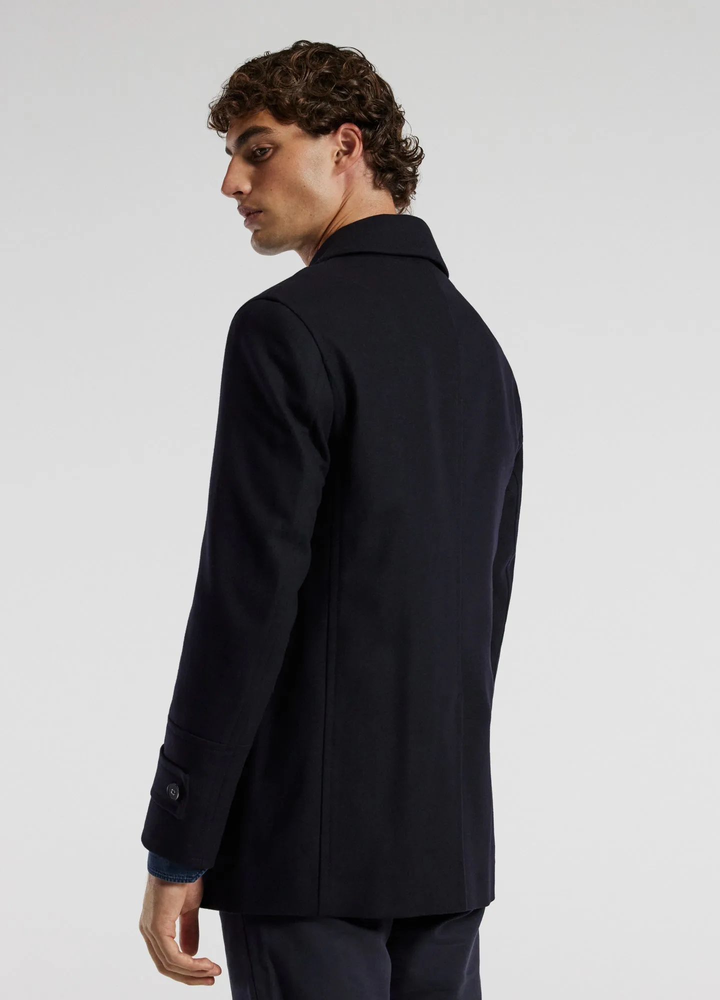 Melton Pea Coat Navy