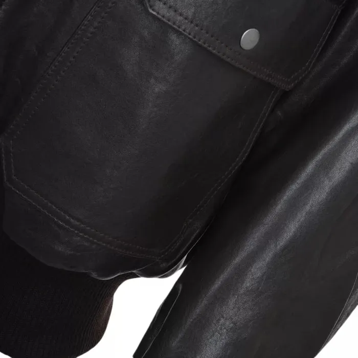 Men Flying Aviator Shearling Leather Jacket
