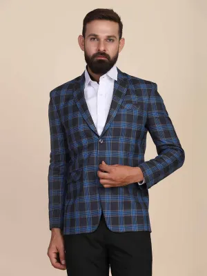 Men Tweed Check Blazer