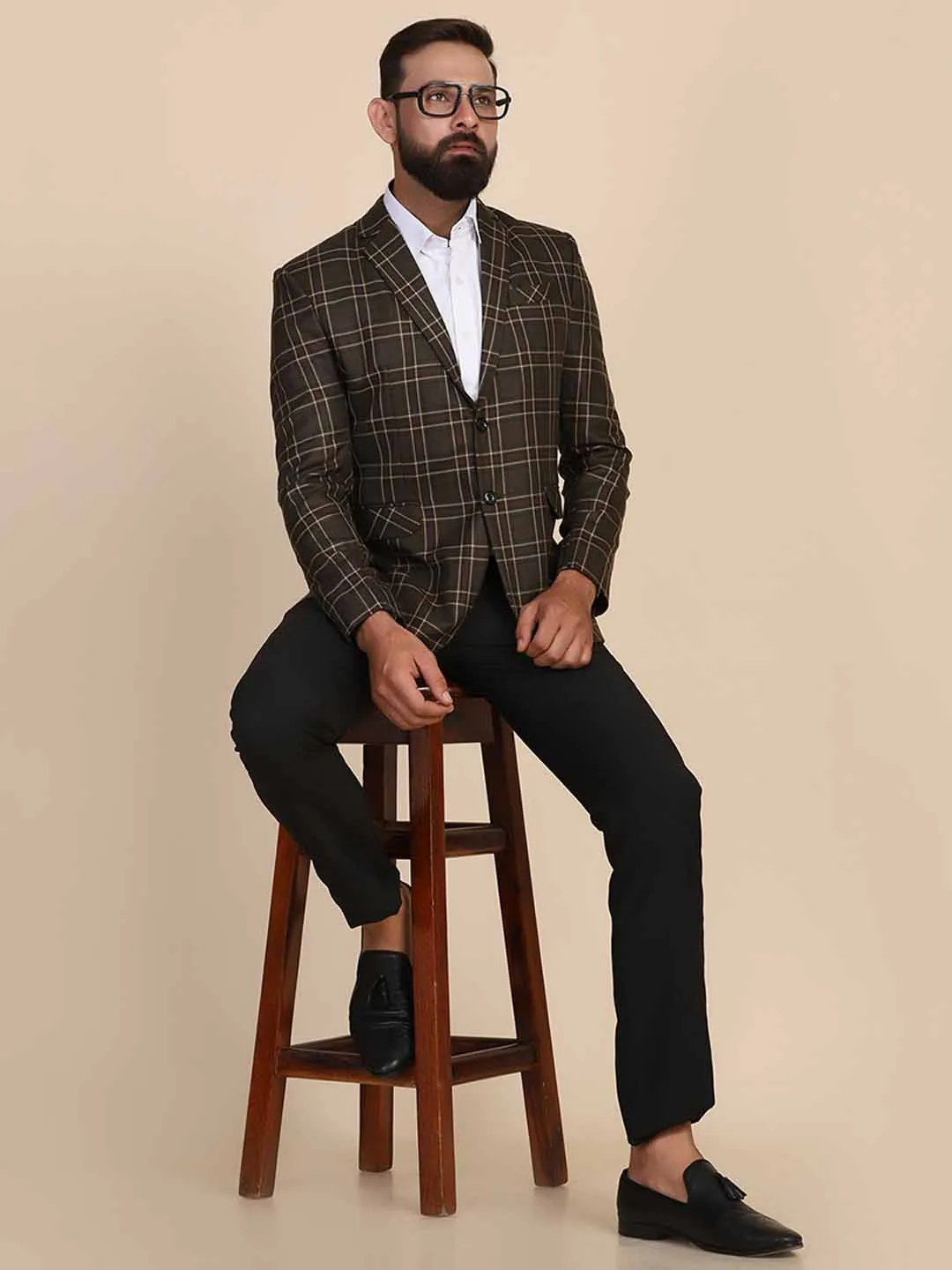 Men Tweed Designer Blazer